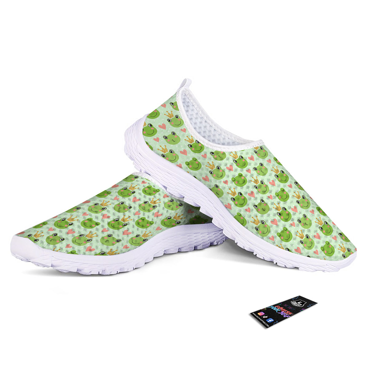 Frog Cute Print Pattern Nurse Shoes-grizzshop