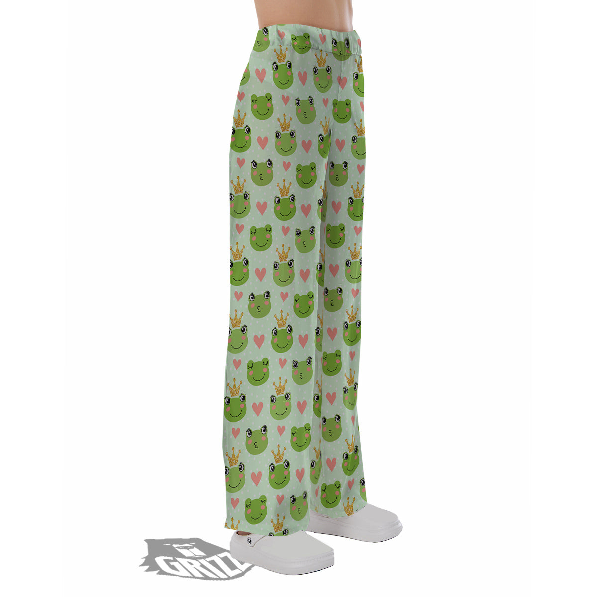 Frog Cute Print Pattern Pajama Pants-grizzshop