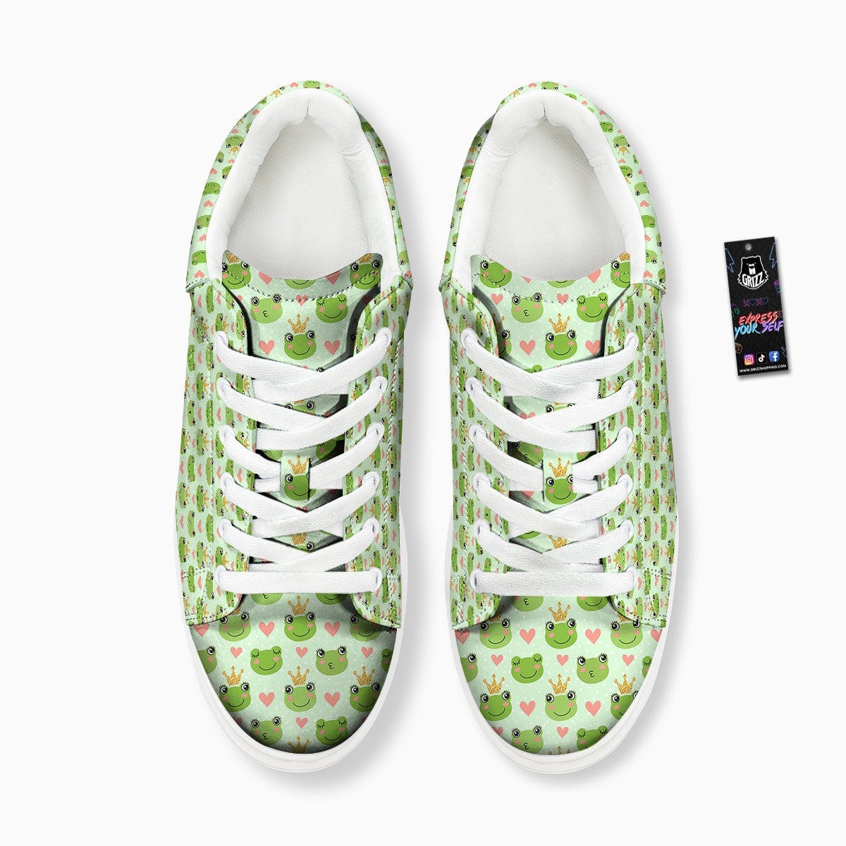 Frog Cute Print Pattern Platform Shoes-grizzshop