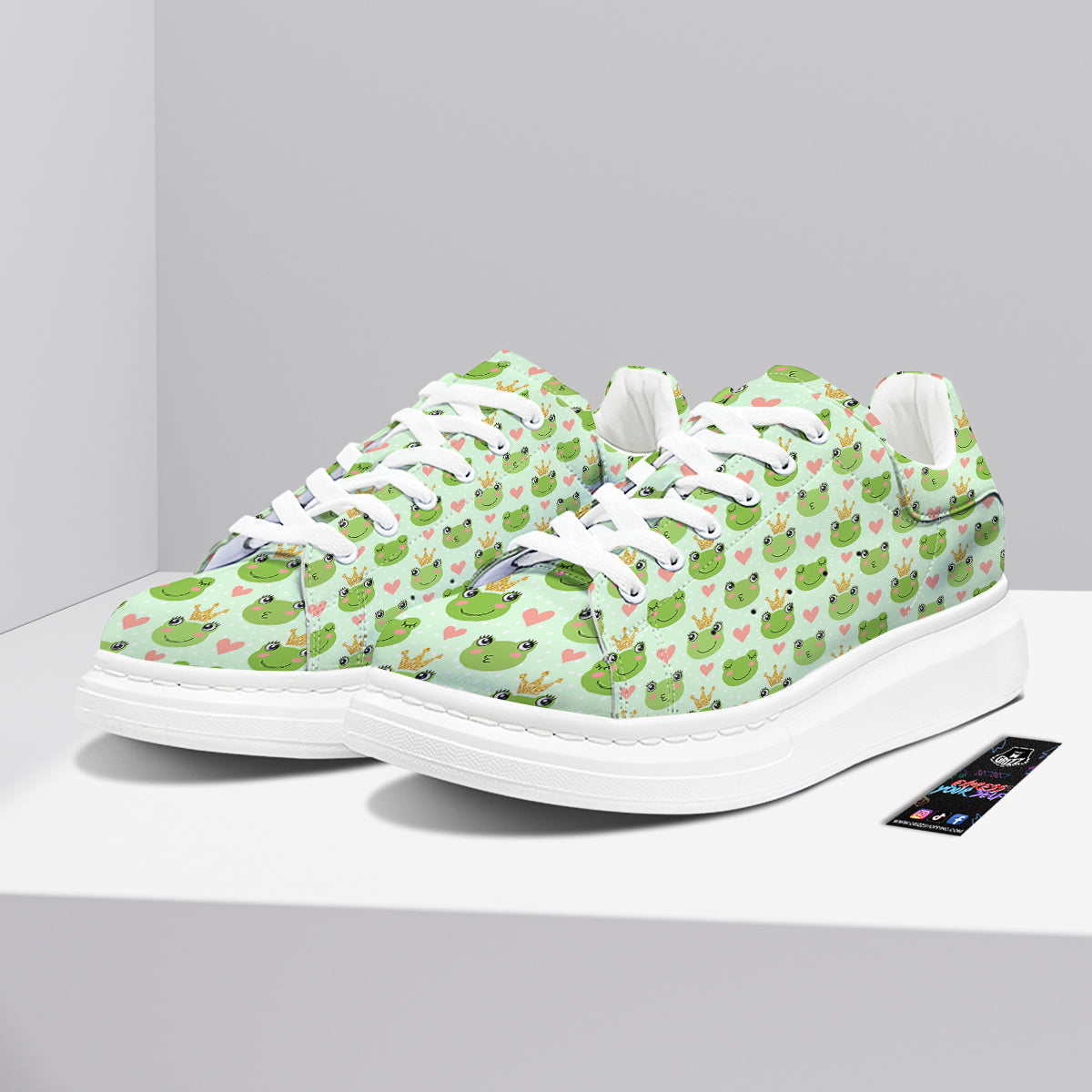 Frog Cute Print Pattern Platform Shoes-grizzshop