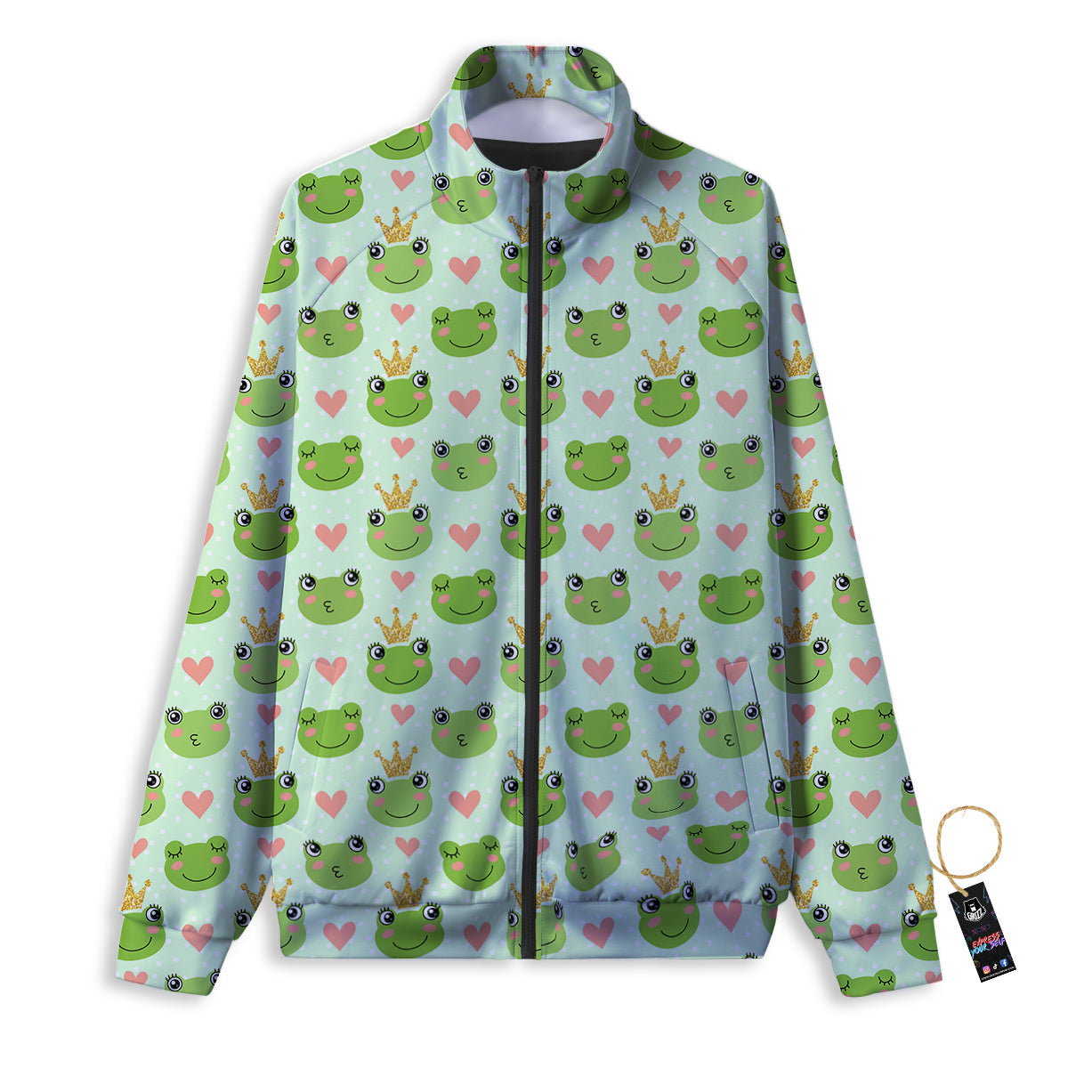 Frog Cute Print Pattern Track Jacket-grizzshop