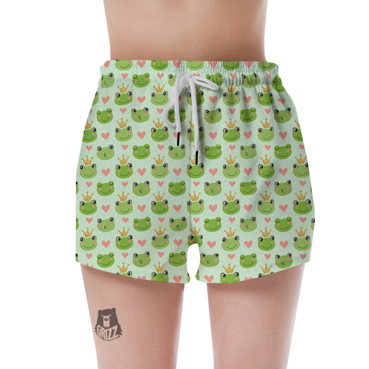 Frog Cute Print Pattern Women's Shorts-grizzshop