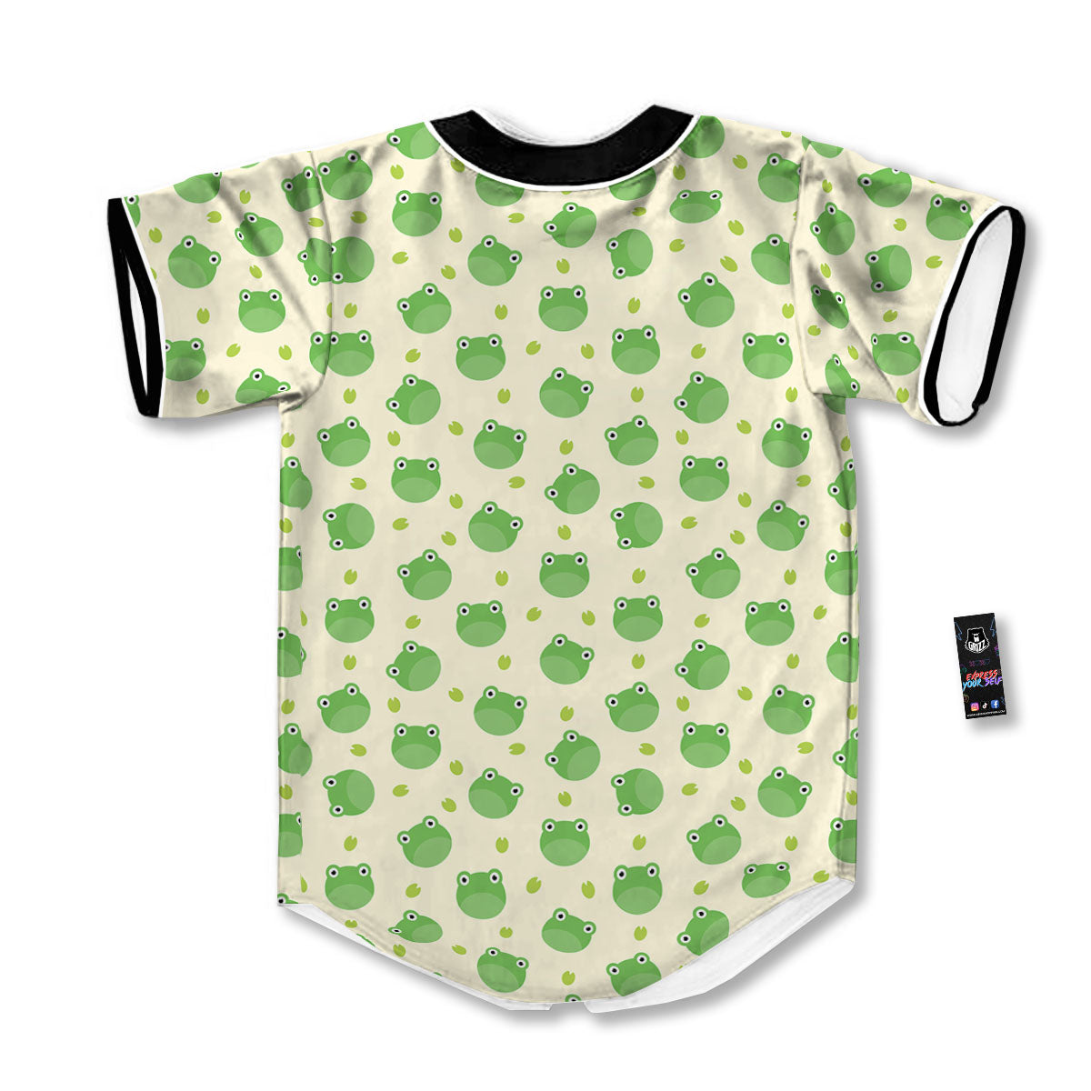 Frog Faces Print Pattern Baseball Jersey-grizzshop