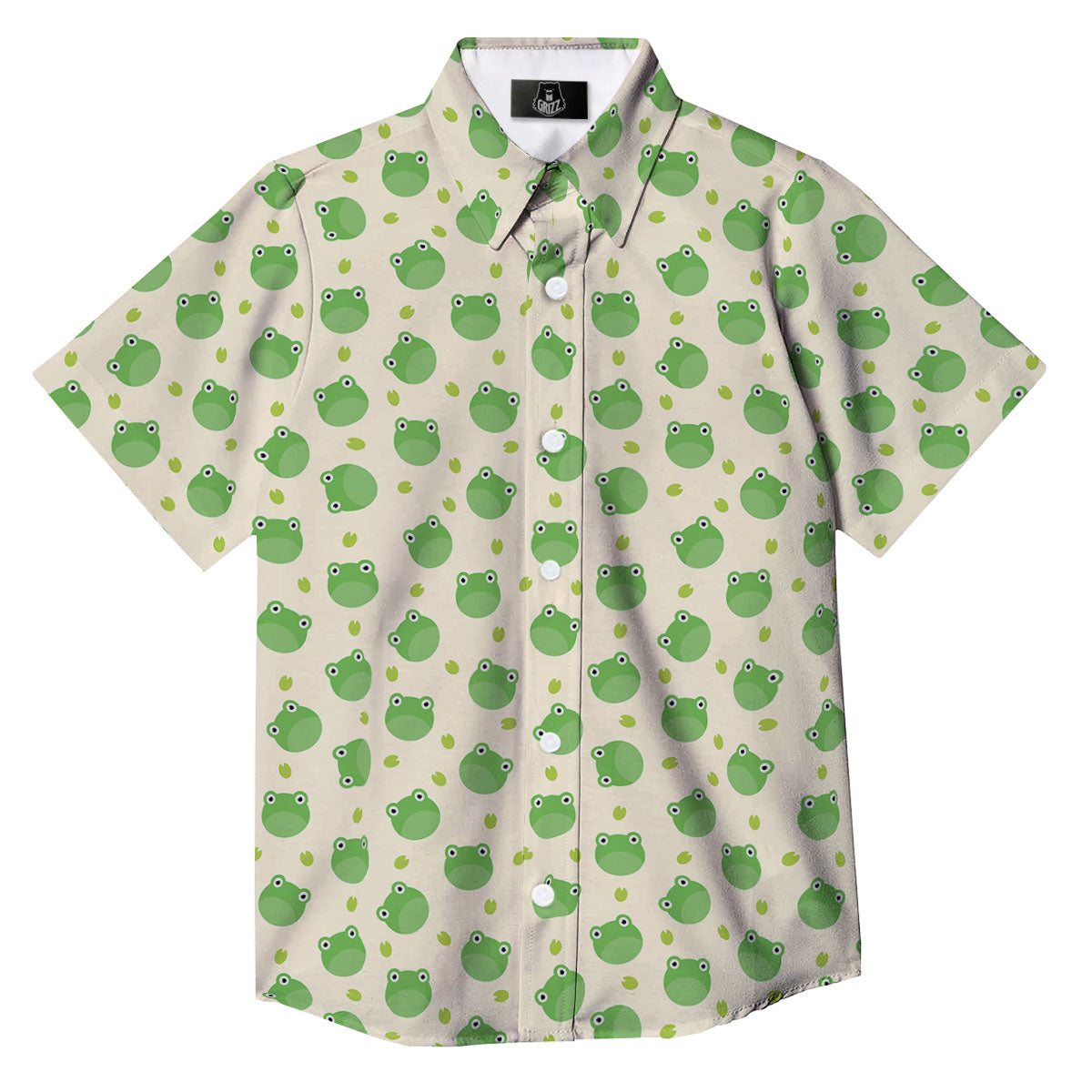 Frog Faces Print Pattern Button Up Shirt-grizzshop