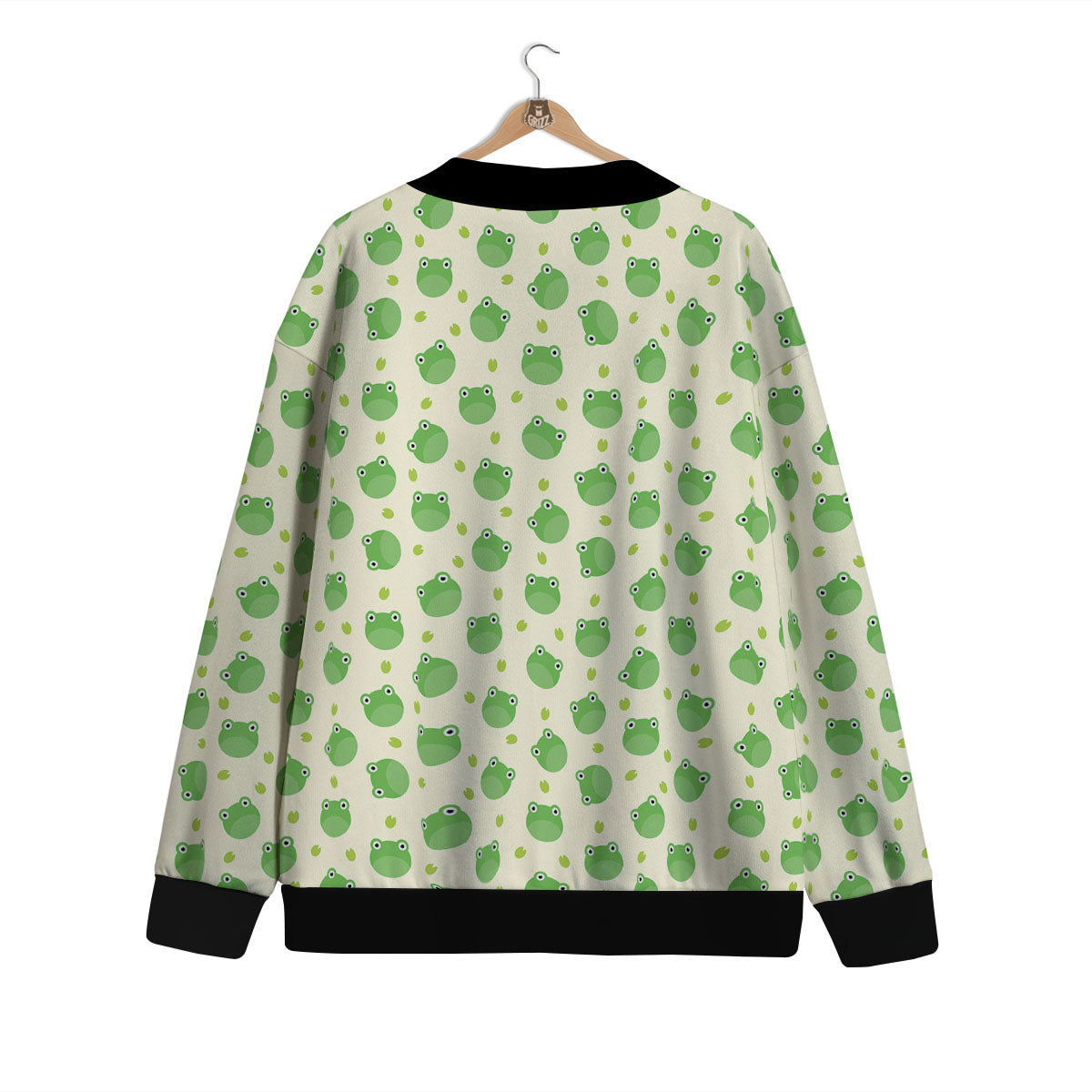 Frog Faces Print Pattern Cardigan-grizzshop