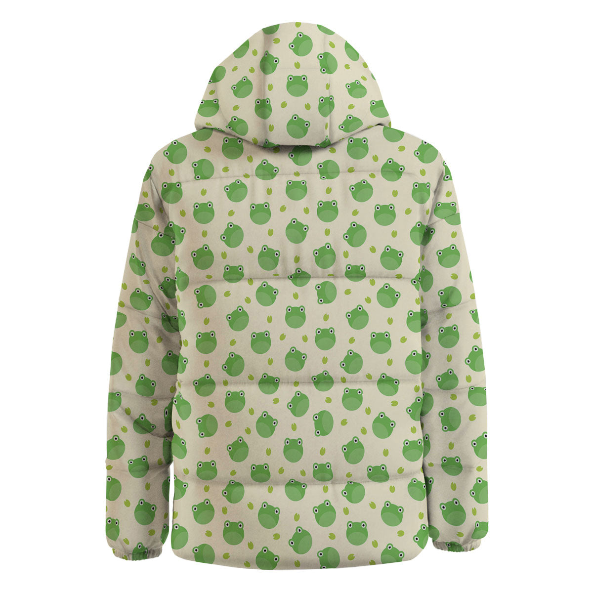 Frog Faces Print Pattern Down Jacket-grizzshop