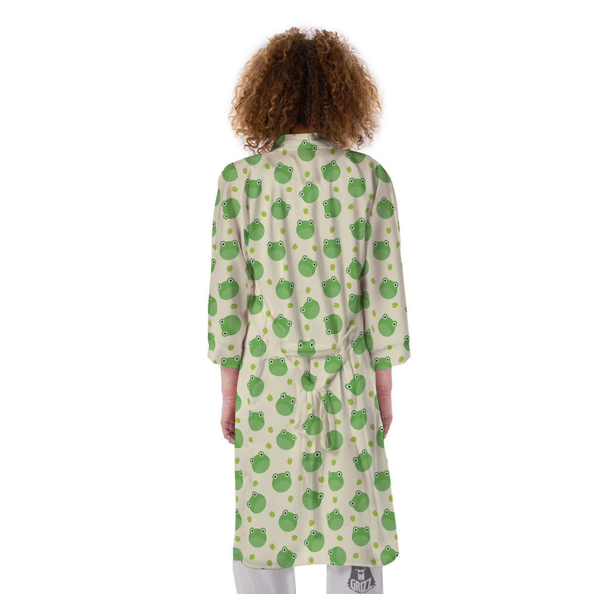 Frog Faces Print Pattern Kimono-grizzshop