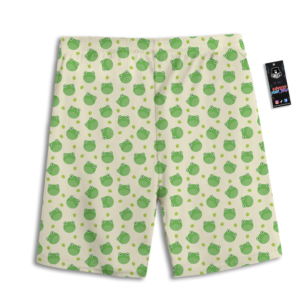 Frog Faces Print Pattern Men's Athletic Shorts-grizzshop