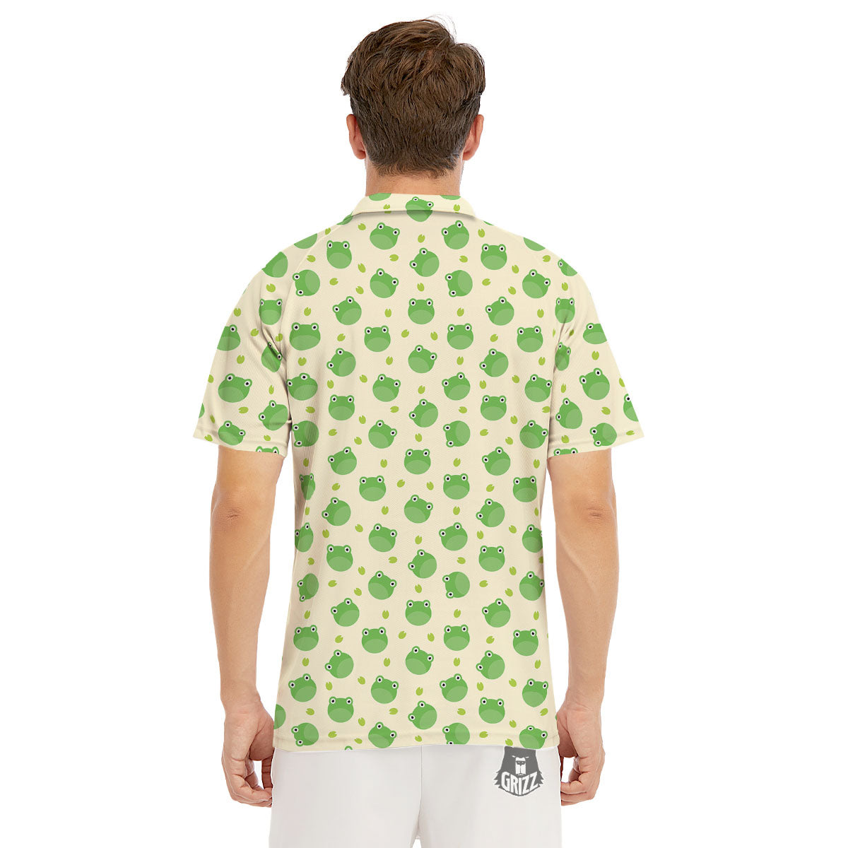 Frog Faces Print Pattern Men's Golf Shirts-grizzshop