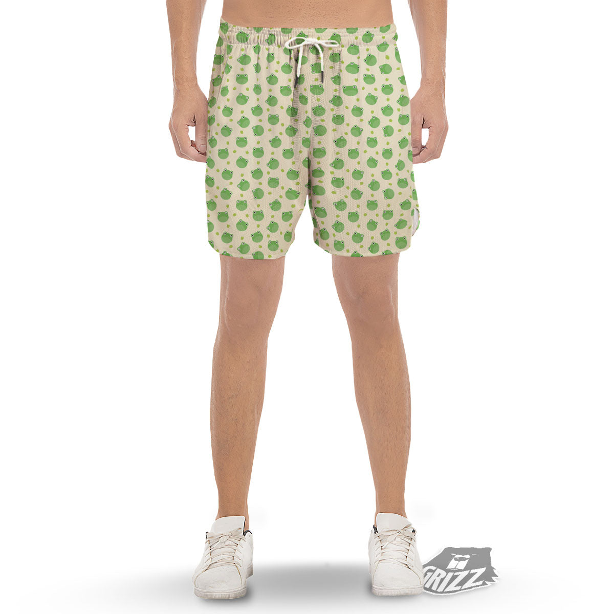 Frog Faces Print Pattern Men's Gym Shorts-grizzshop
