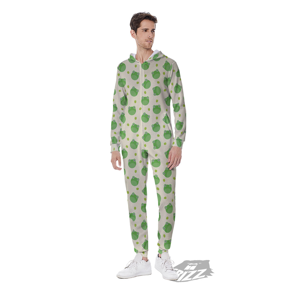 Frog Faces Print Pattern Men's Jumpsuit-grizzshop