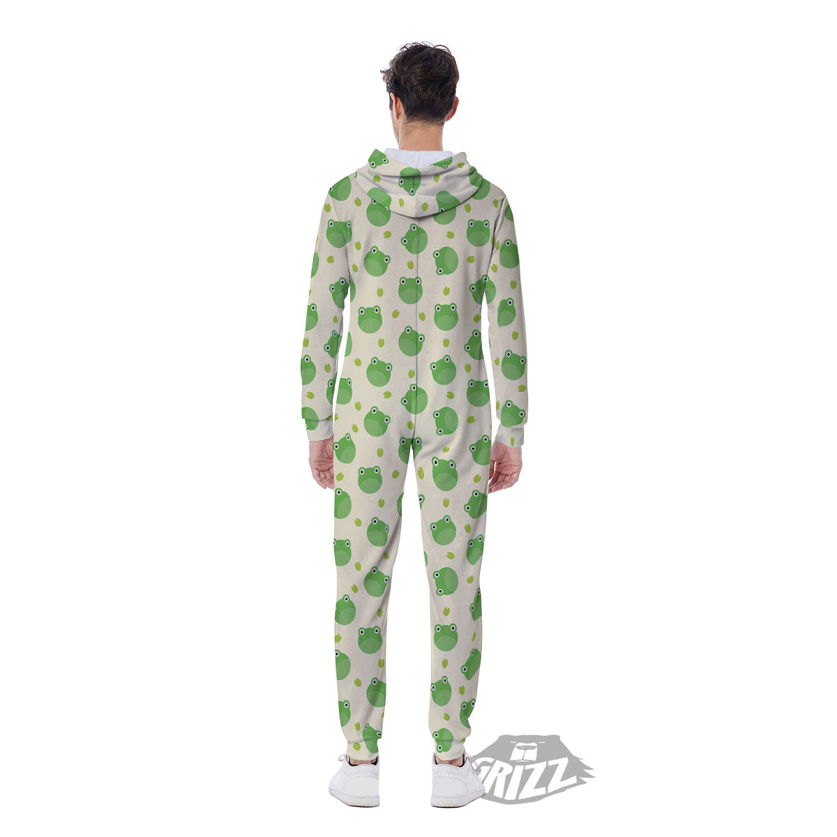 Frog Faces Print Pattern Men's Jumpsuit-grizzshop