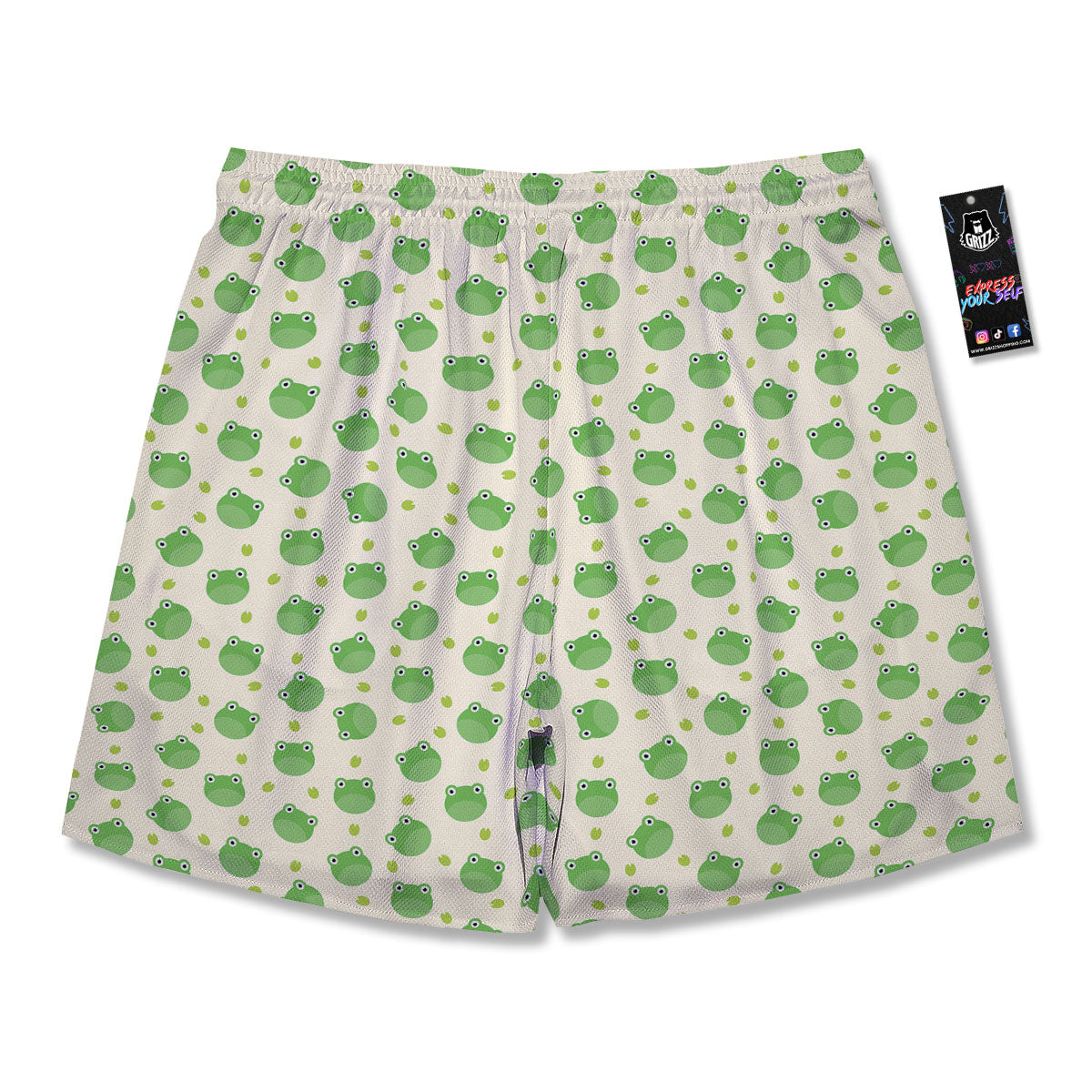 Frog Faces Print Pattern Men's Running Shorts-grizzshop