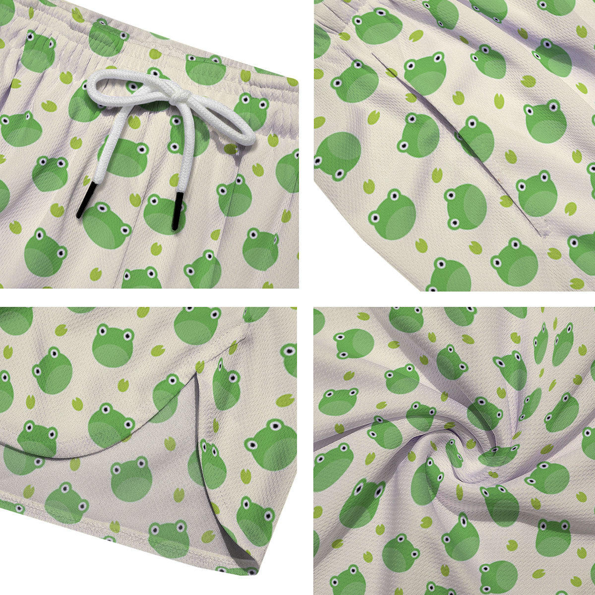 Frog Faces Print Pattern Men's Running Shorts-grizzshop