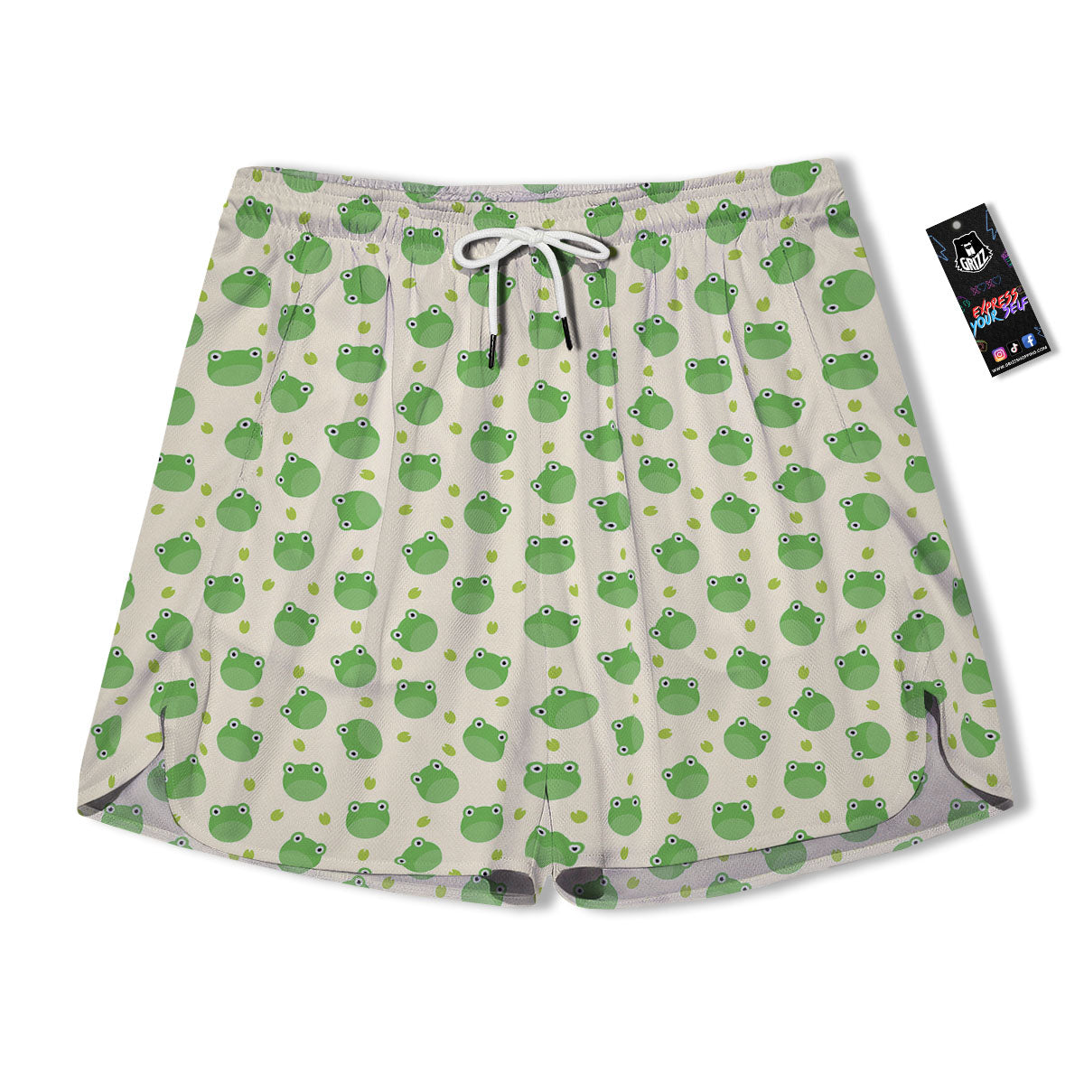 Frog Faces Print Pattern Men's Running Shorts-grizzshop