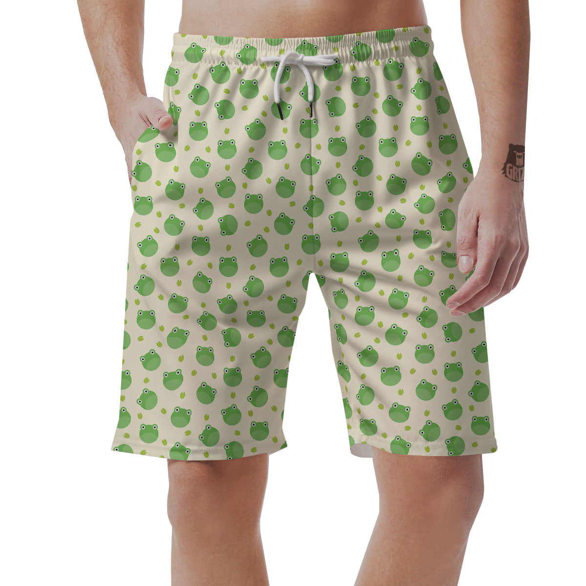 Frog Faces Print Pattern Men's Shorts-grizzshop