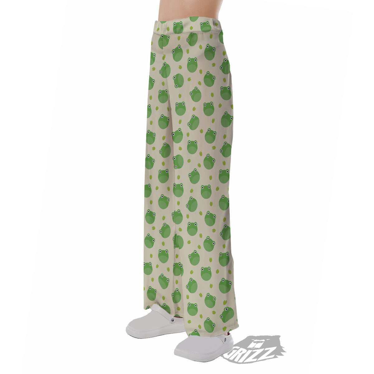 Frog Faces Print Pattern Pajama Pants-grizzshop