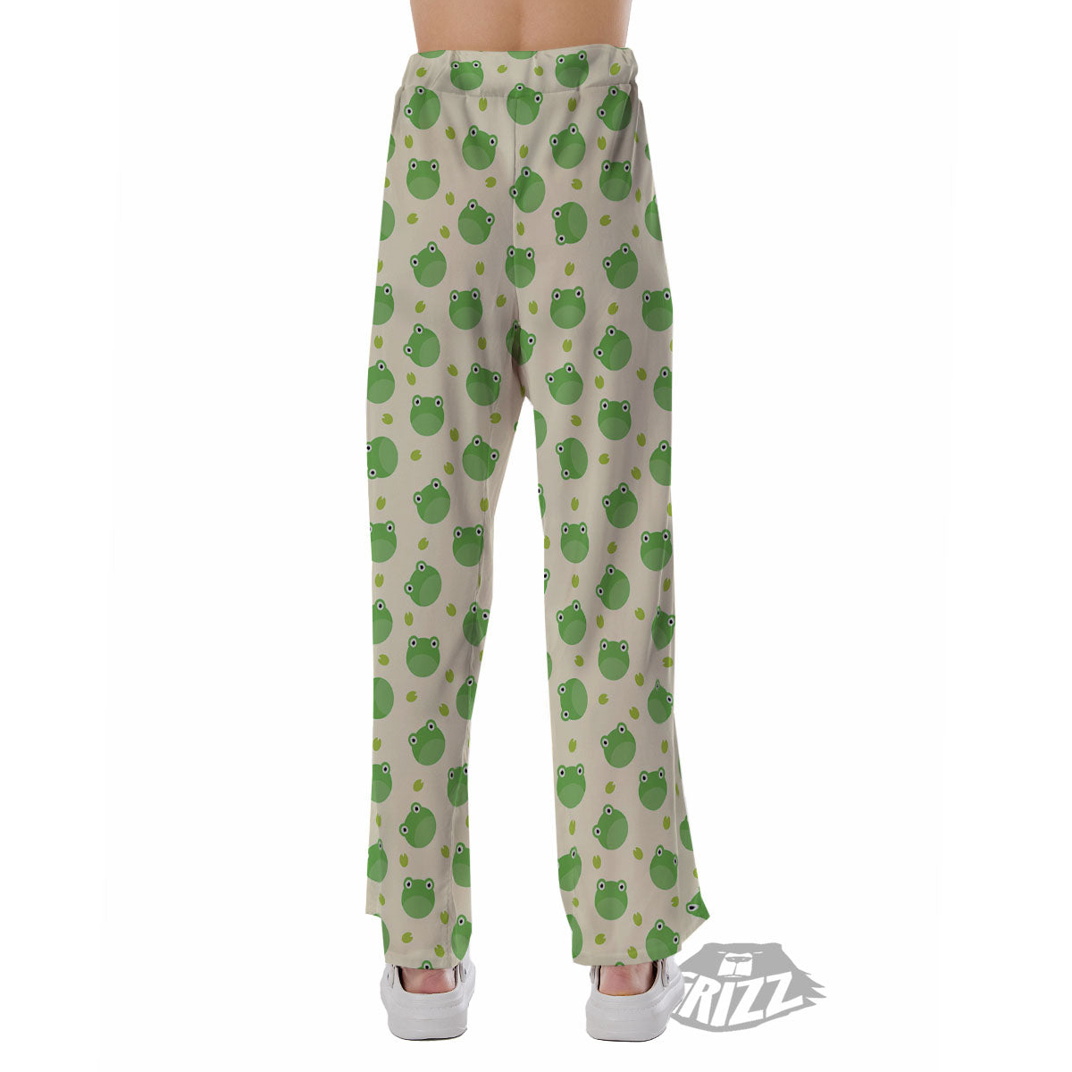 Frog Faces Print Pattern Pajama Pants-grizzshop