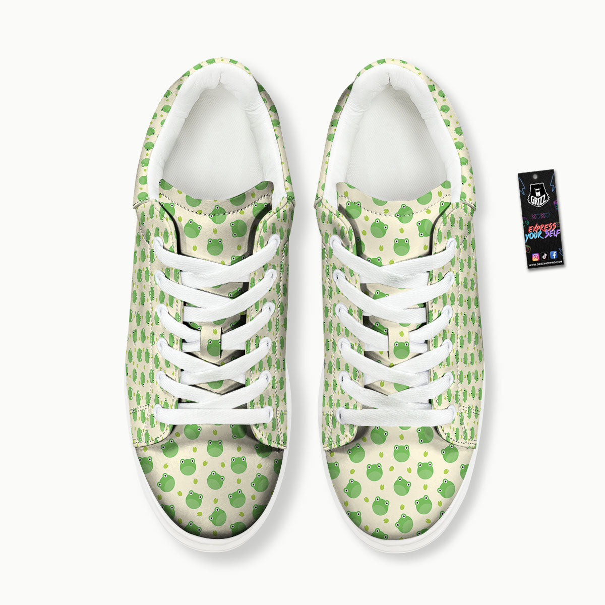 Frog Faces Print Pattern Platform Shoes-grizzshop