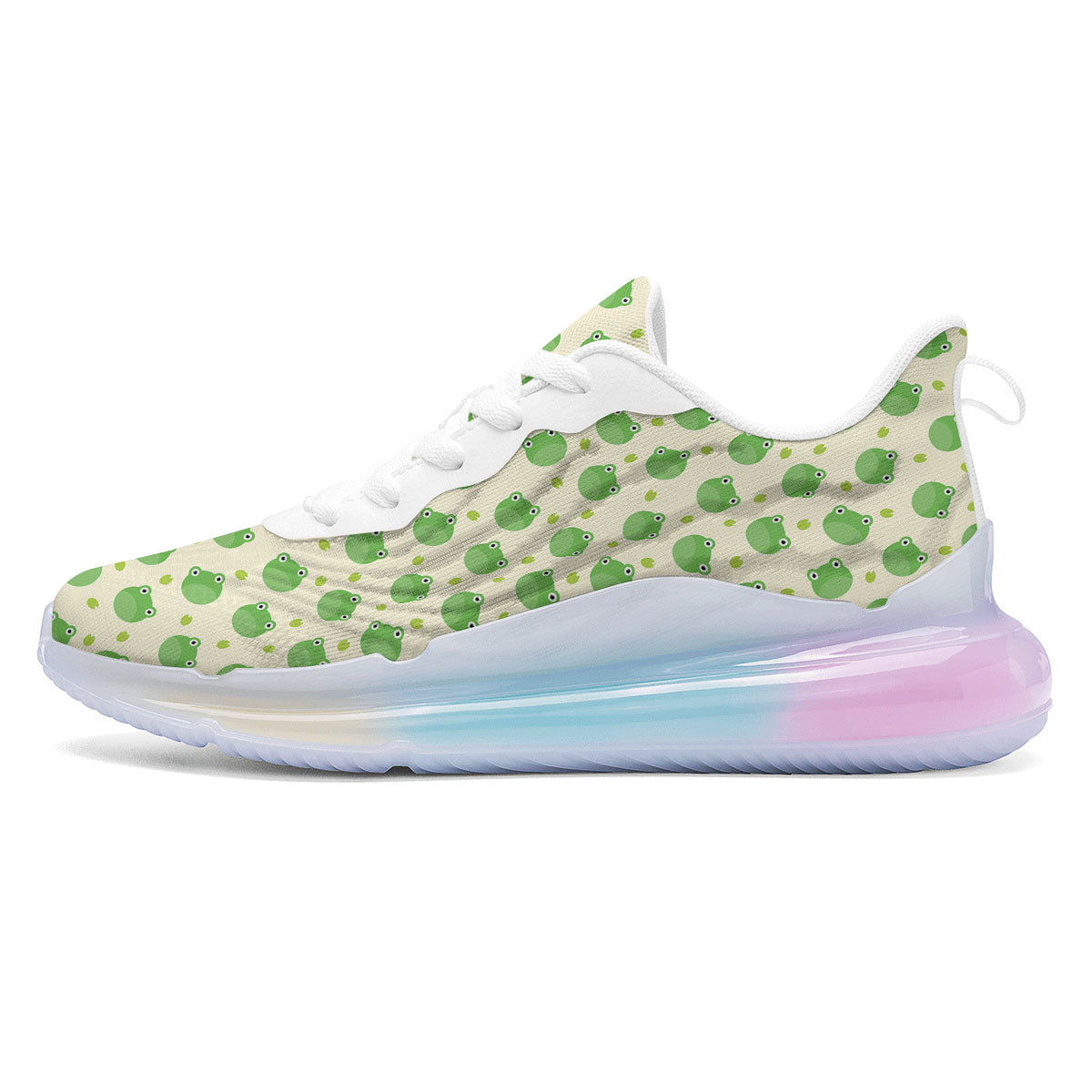 Frog Faces Print Pattern Running Sneakers-grizzshop