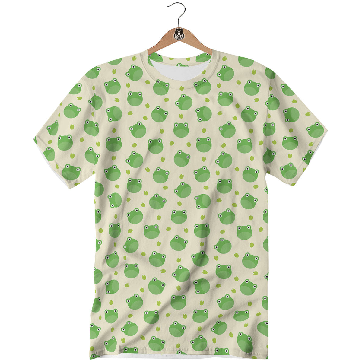 Frog Faces Print Pattern T-Shirt-grizzshop