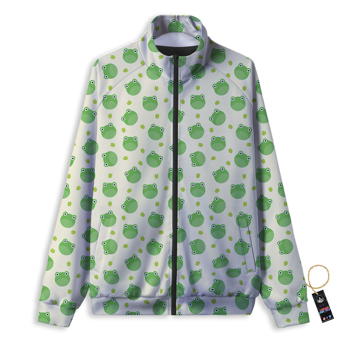 Frog Faces Print Pattern Track Jacket-grizzshop
