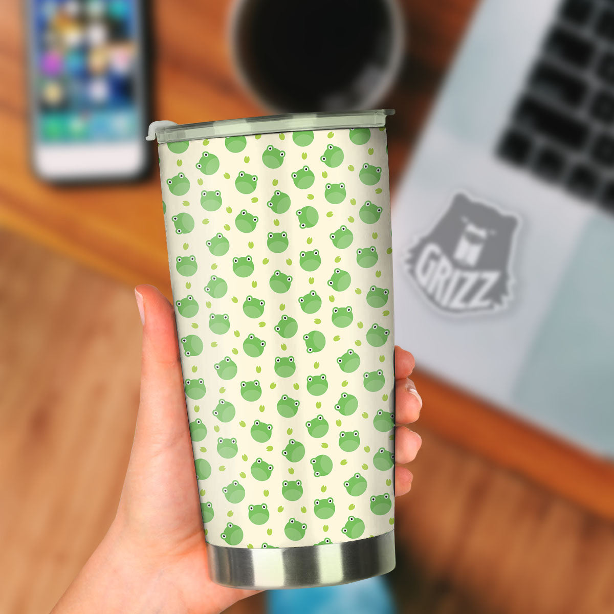 Frog Faces Print Pattern Tumbler-grizzshop