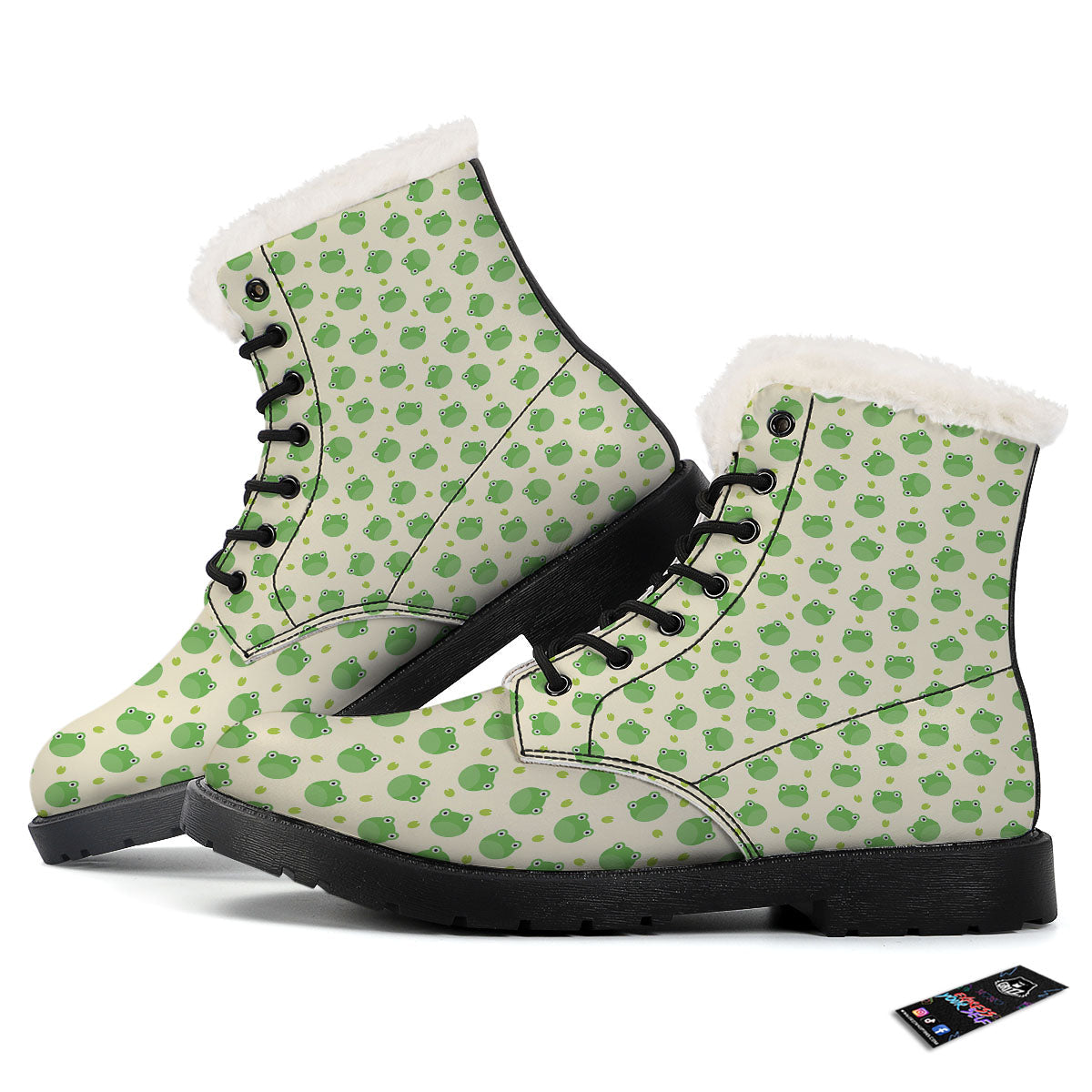 Frog Faces Print Pattern Winter Boots-grizzshop
