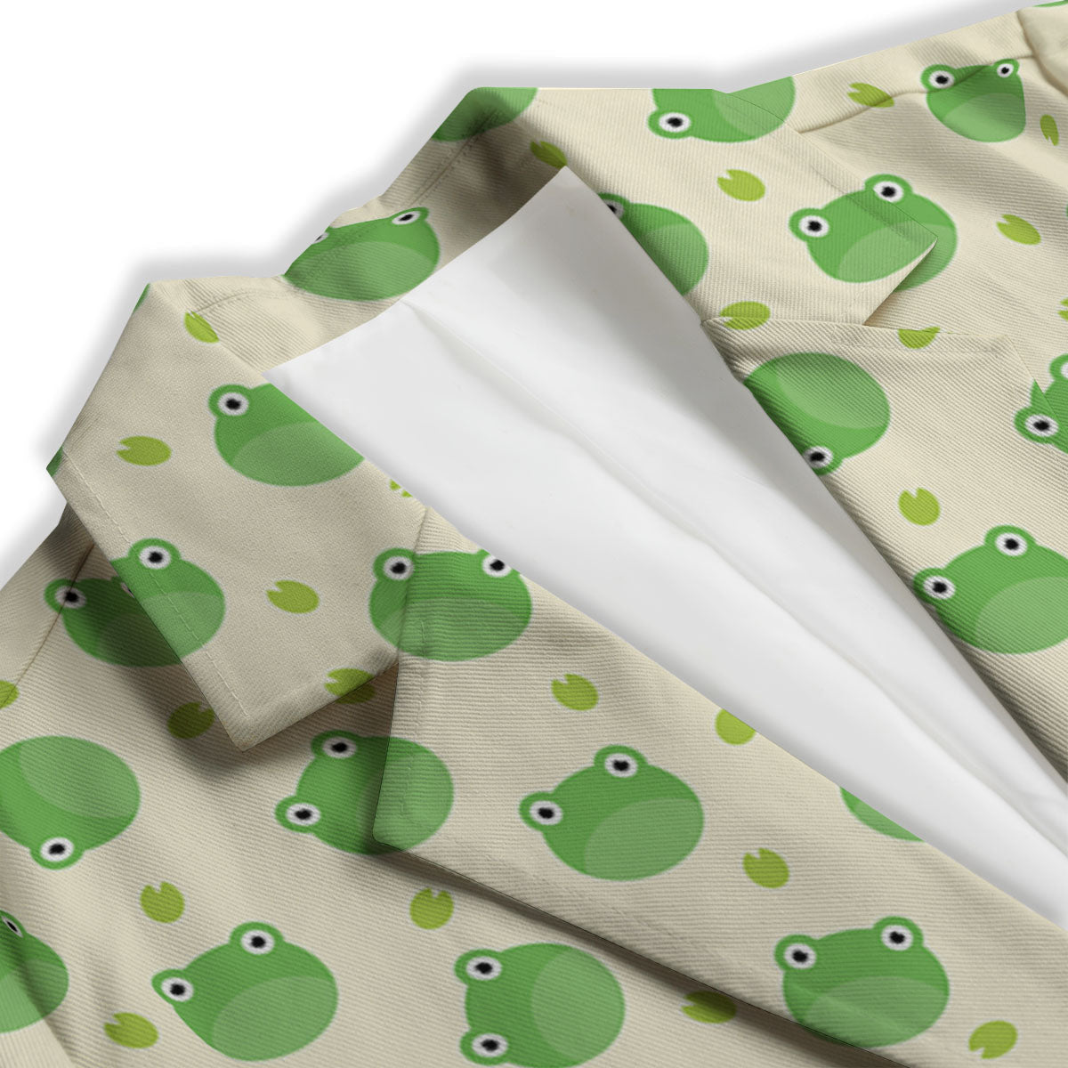 Frog Faces Print Pattern Women's Blazer-grizzshop