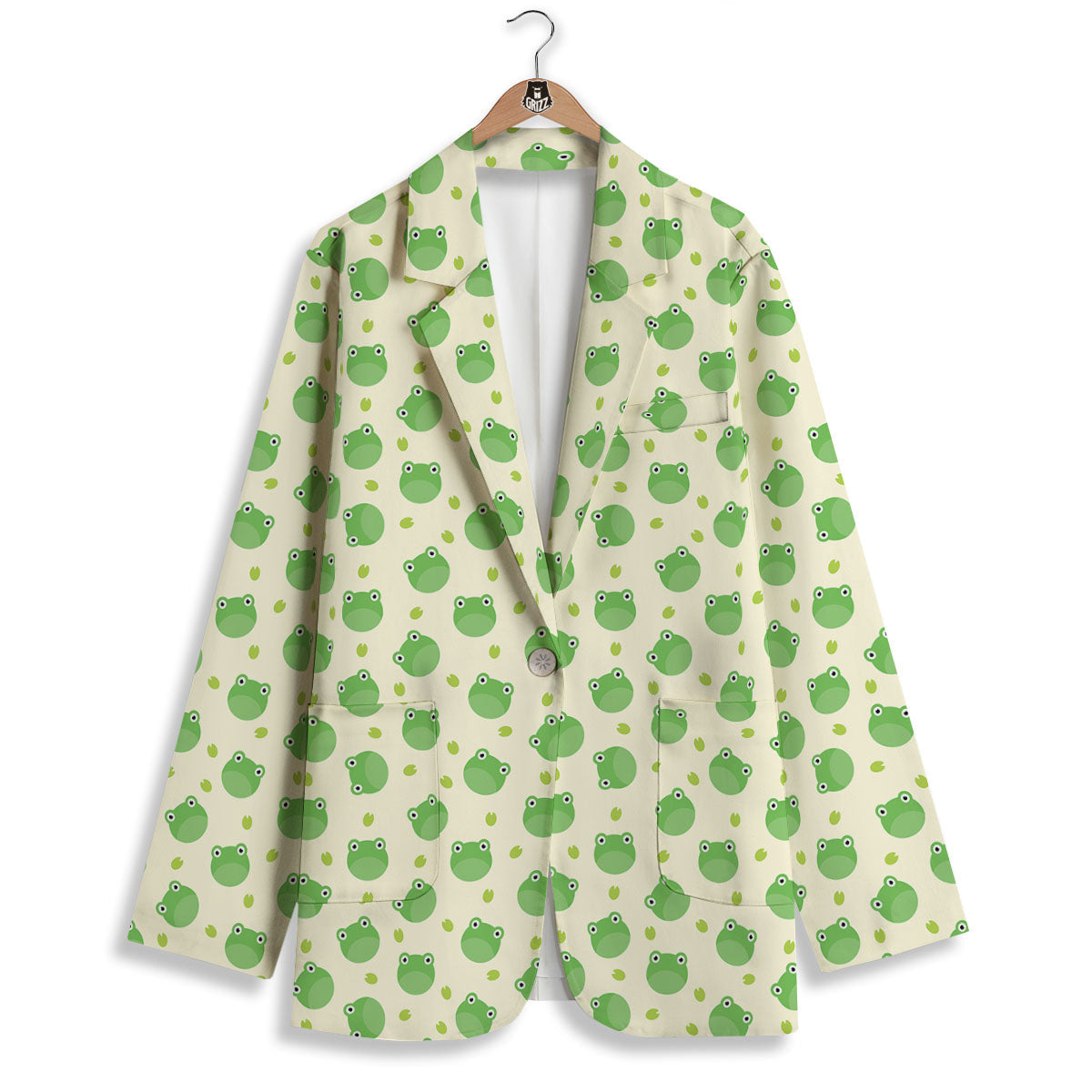 Frog Faces Print Pattern Women's Blazer-grizzshop
