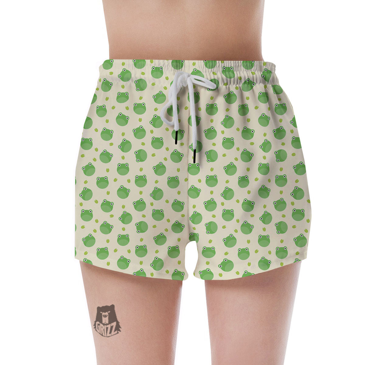 Frog Faces Print Pattern Women's Shorts-grizzshop