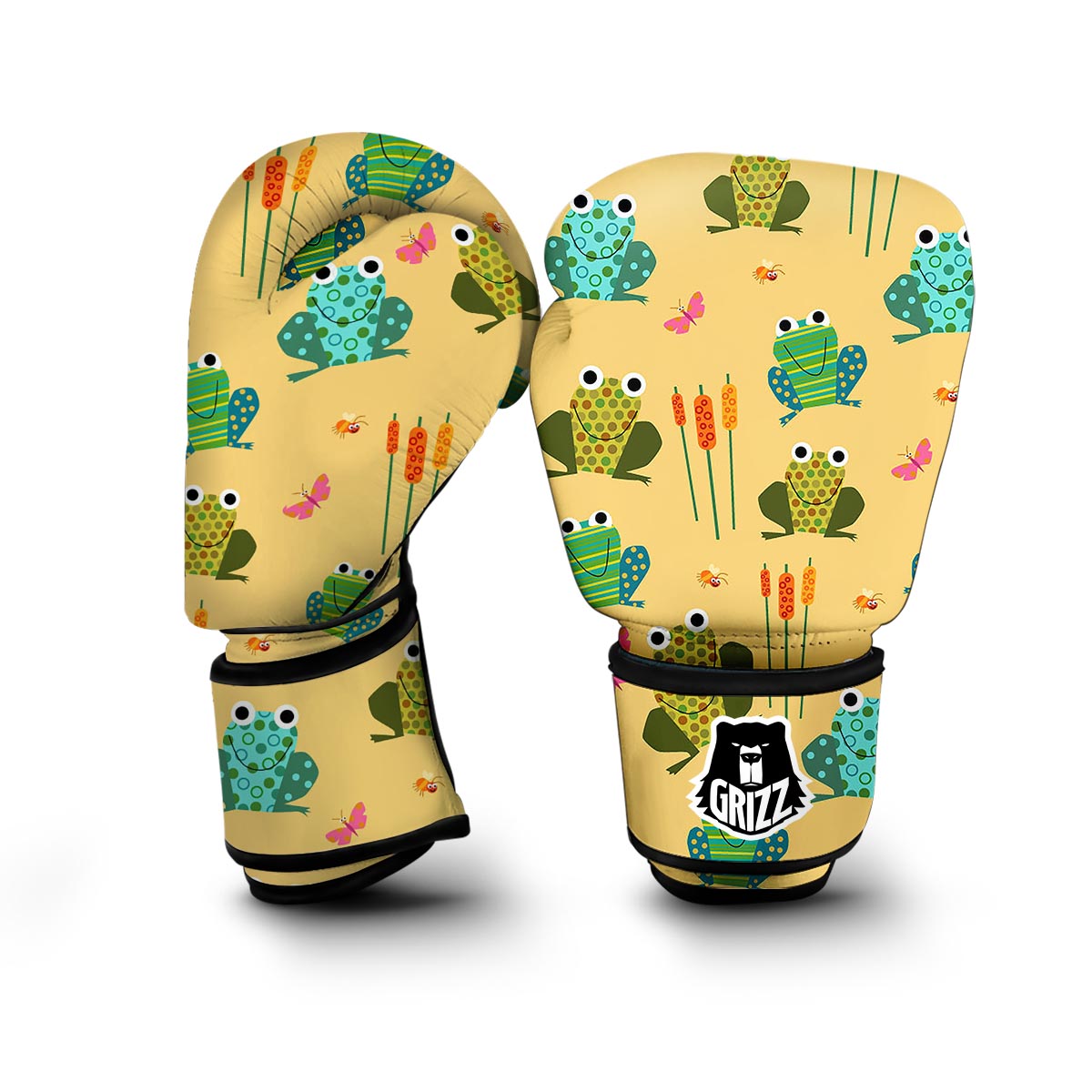 Frog Pattern Print Boxing Gloves-grizzshop