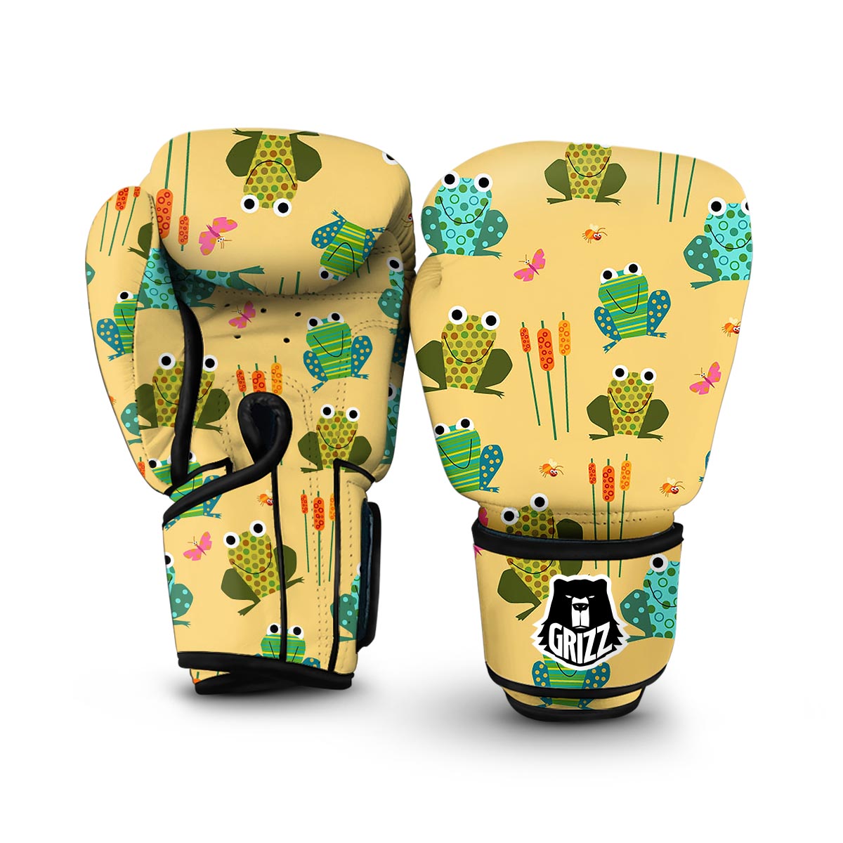 Frog Pattern Print Boxing Gloves-grizzshop