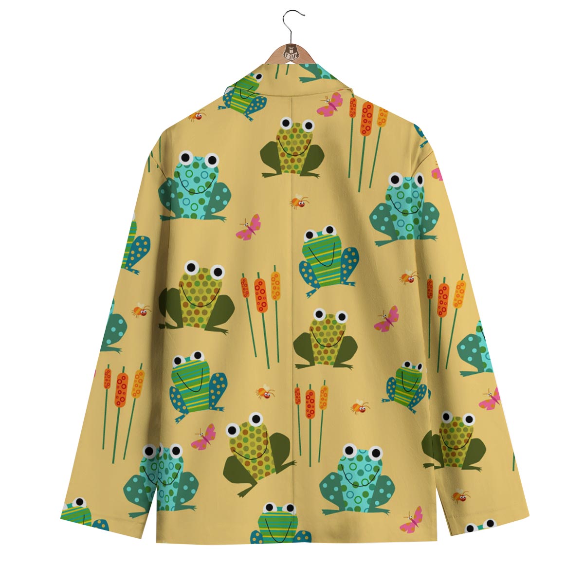 Frog Pattern Print Men's Blazer-grizzshop