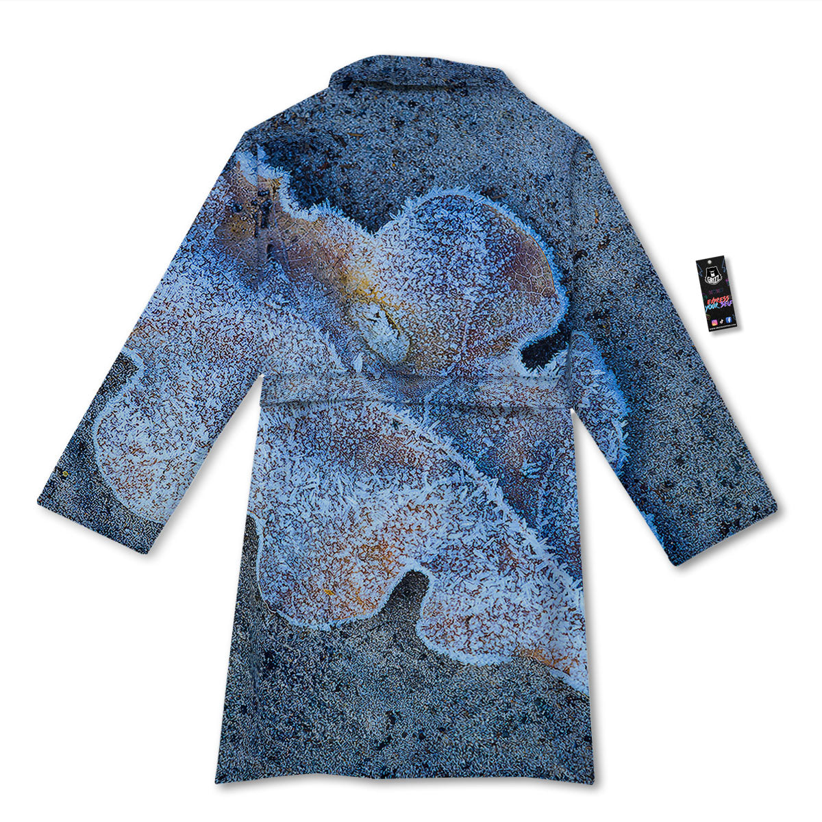 Frozen Leaf Oak Print Bathrobe-grizzshop