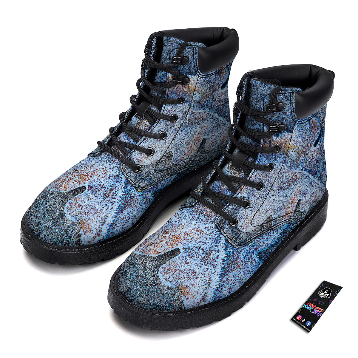 Frozen Leaf Oak Print Boots-grizzshop