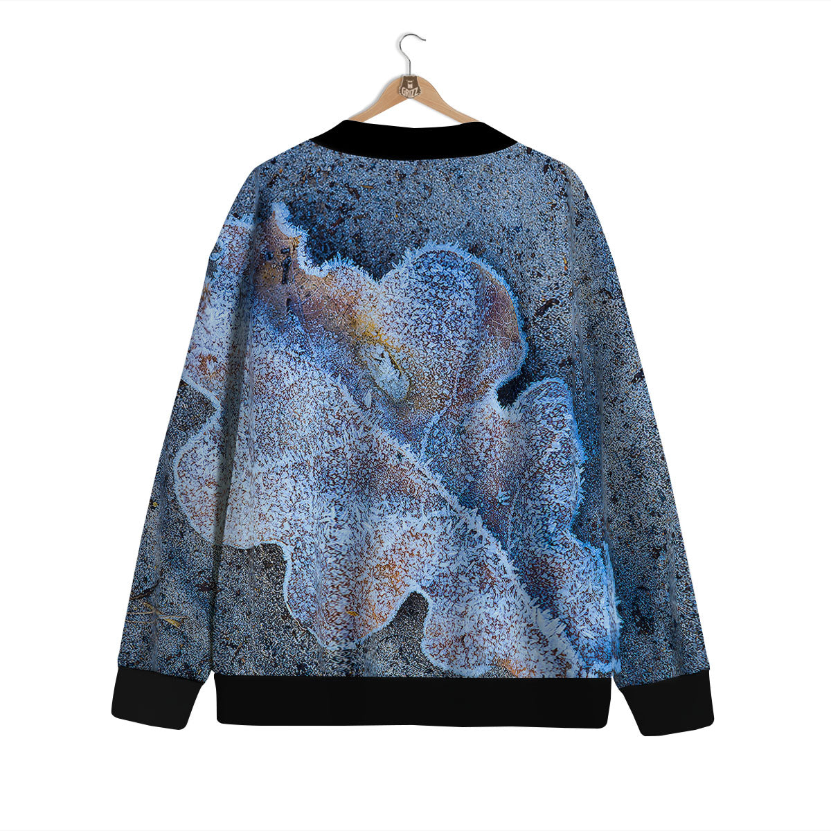 Frozen Leaf Oak Print Cardigan-grizzshop