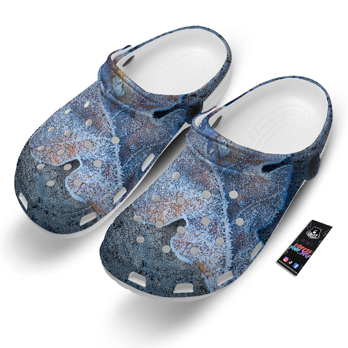 Frozen Leaf Oak Print Clog-grizzshop