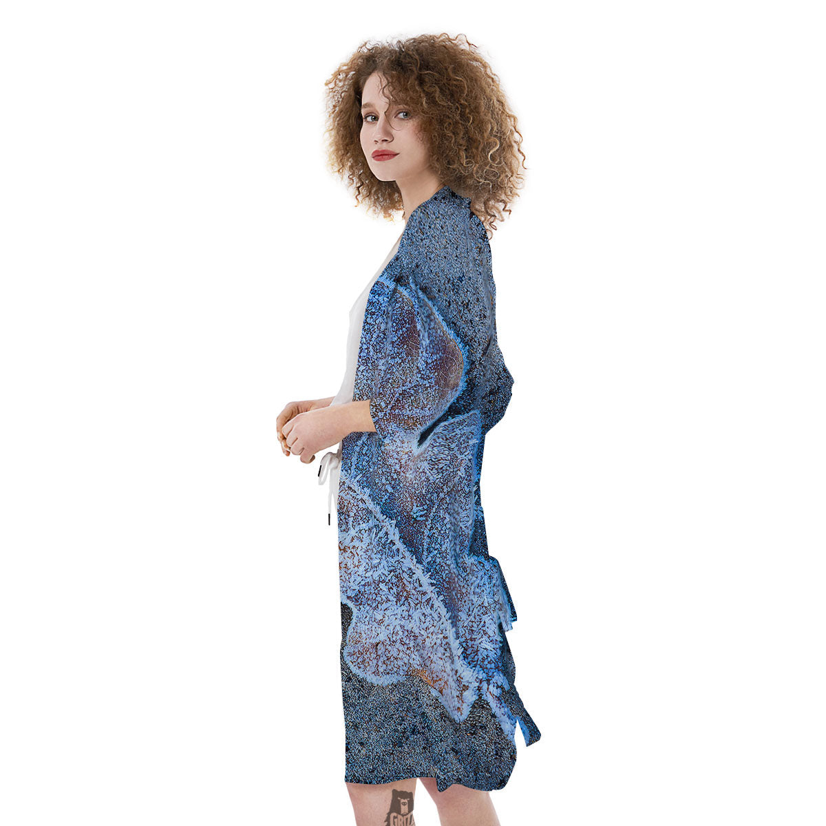 Frozen Leaf Oak Print Kimono-grizzshop
