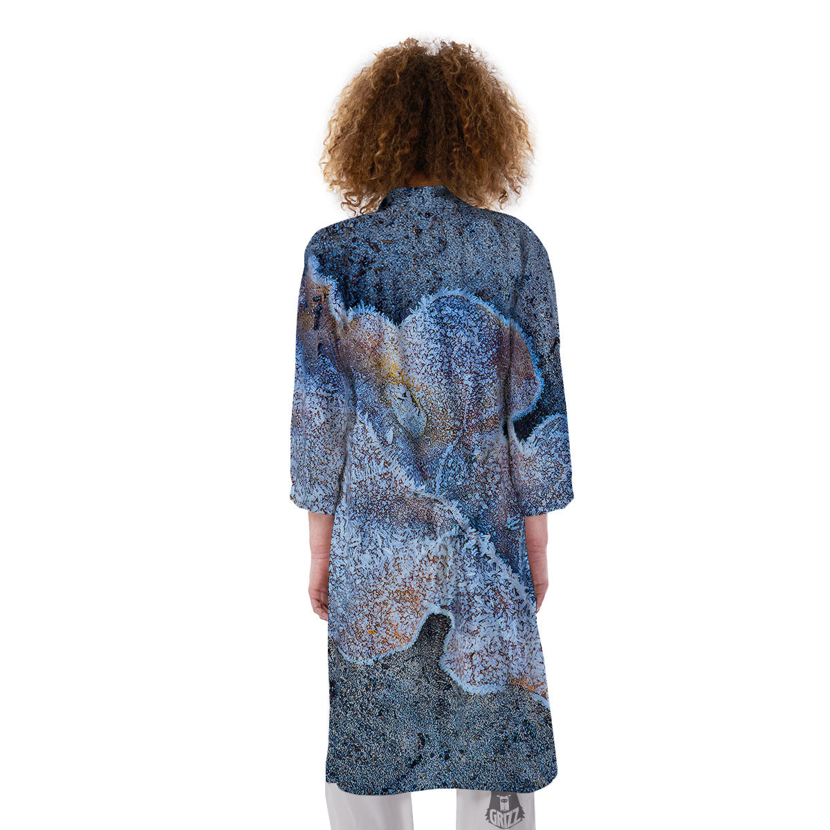 Frozen Leaf Oak Print Kimono-grizzshop