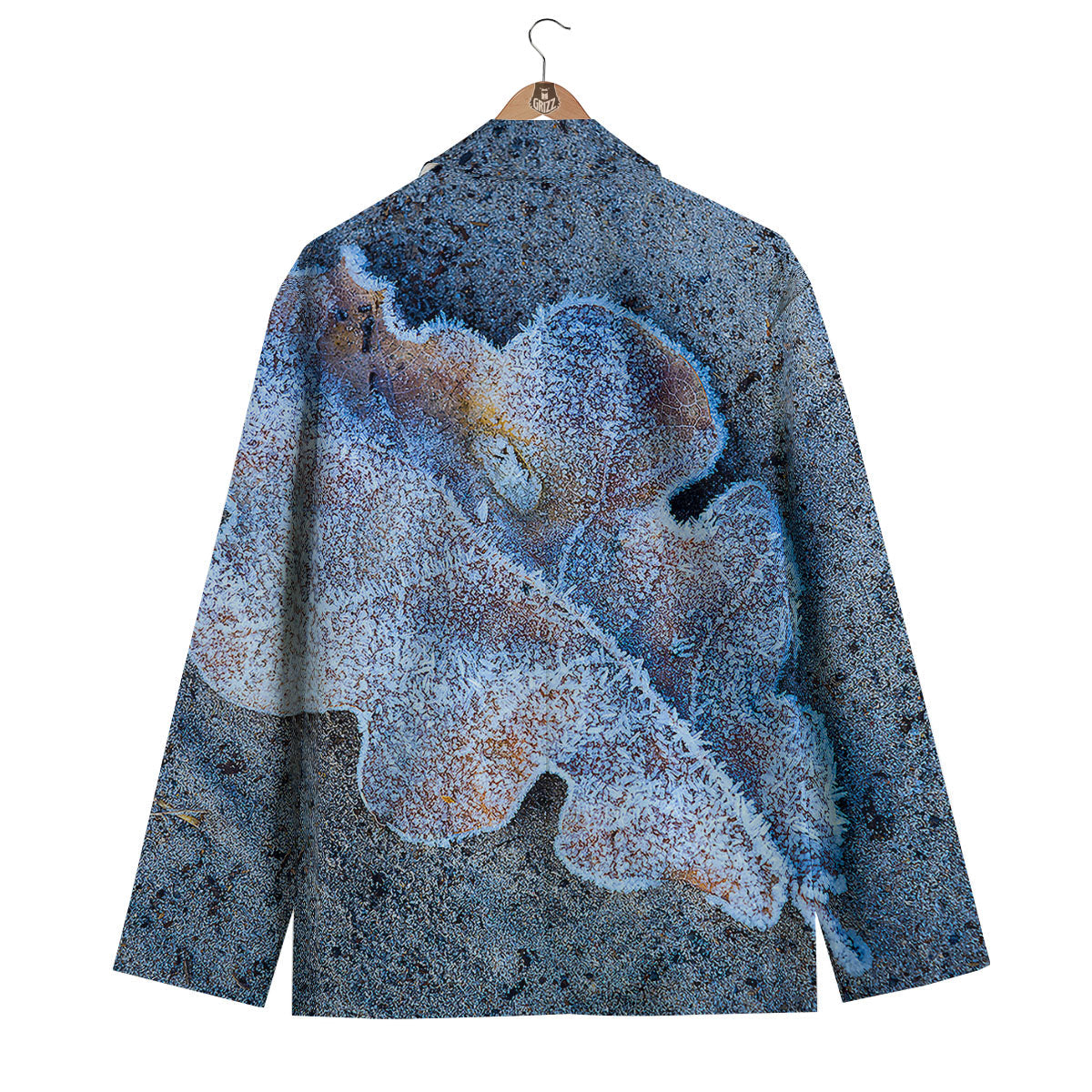 Frozen Leaf Oak Print Men's Blazer-grizzshop