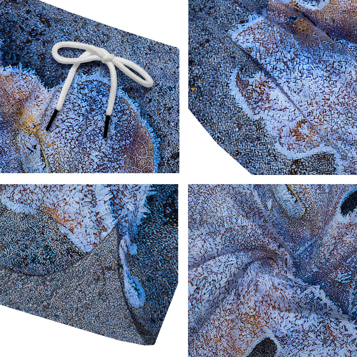 Frozen Leaf Oak Print Men's Running Shorts-grizzshop