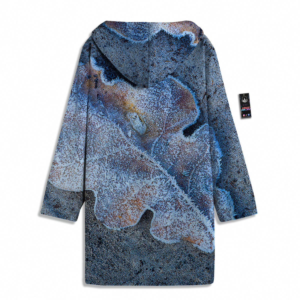Frozen Leaf Oak Print Men's Windbreaker Jacket-grizzshop