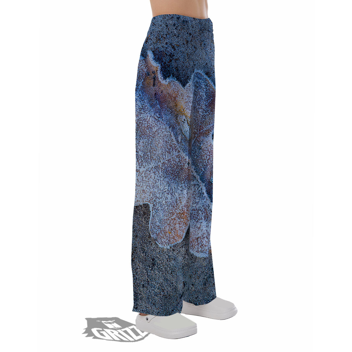 Frozen Leaf Oak Print Pajama Pants-grizzshop