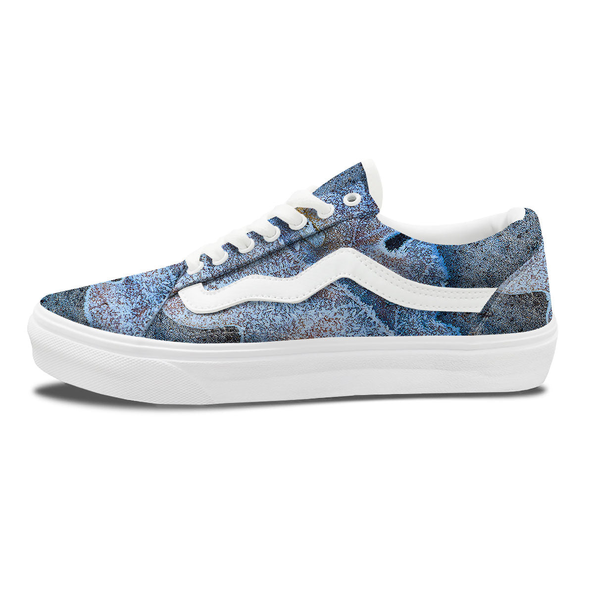 Frozen Leaf Oak Print Skate Shoes-grizzshop