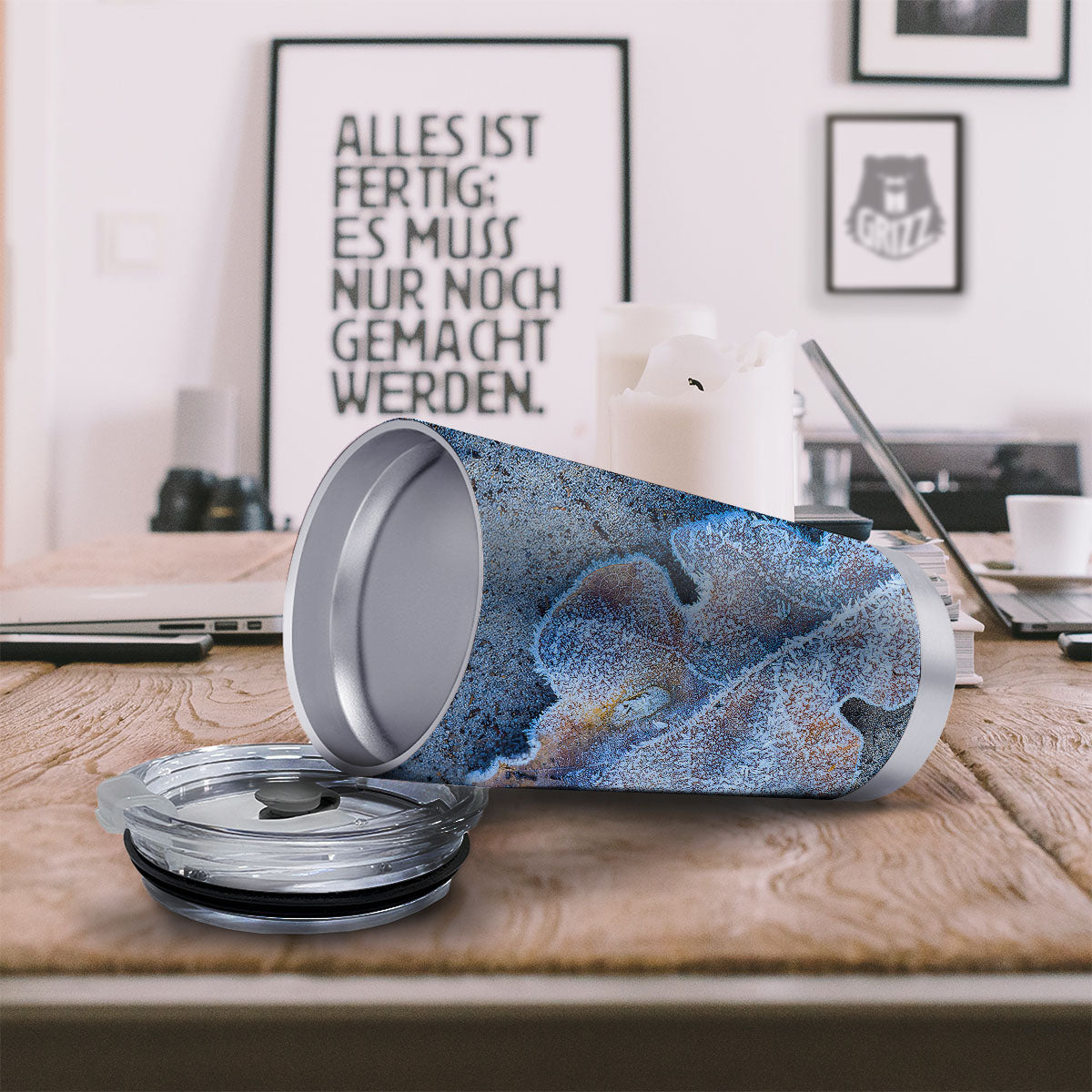 Frozen Leaf Oak Print Tumbler-grizzshop