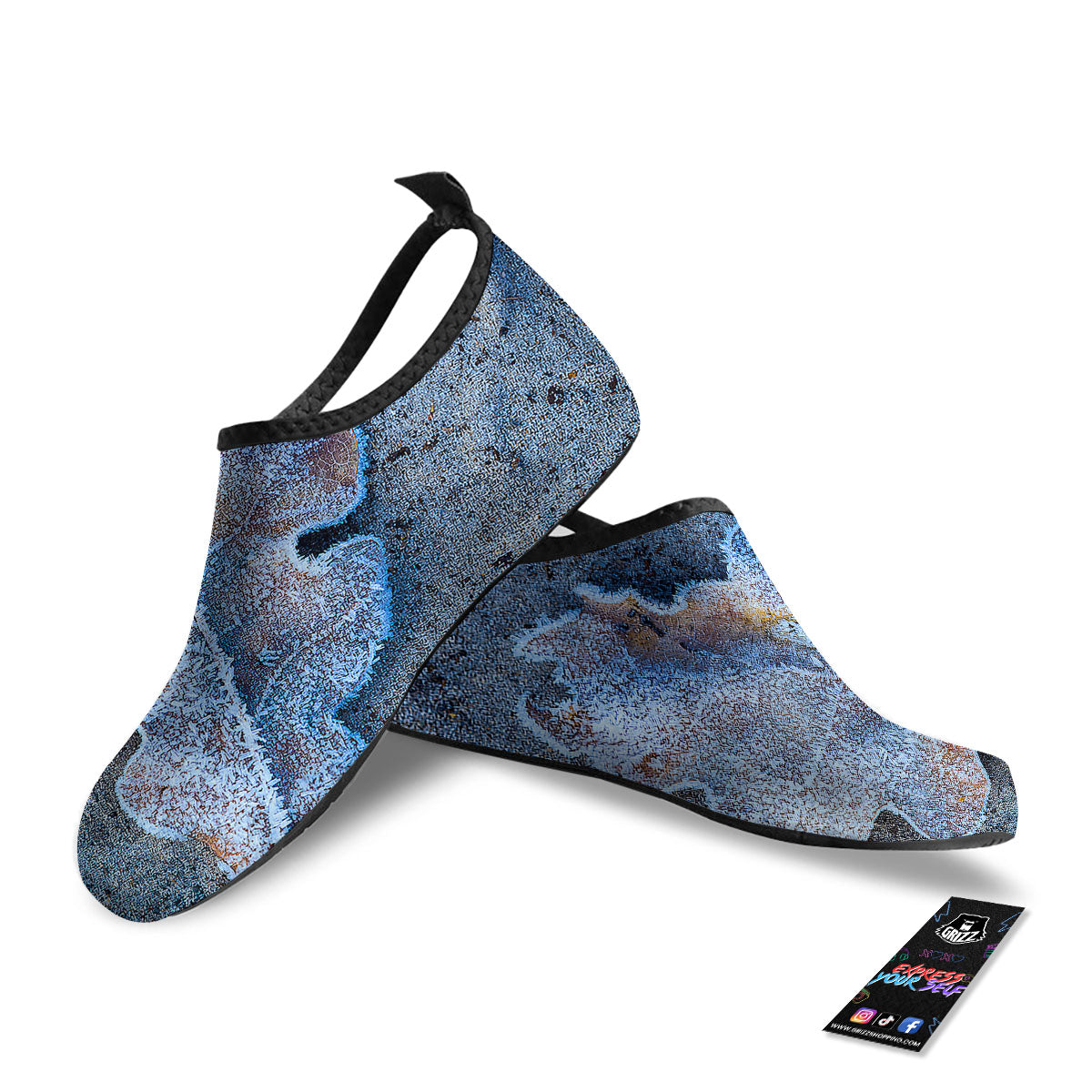 Frozen Leaf Oak Print Water Shoes-grizzshop
