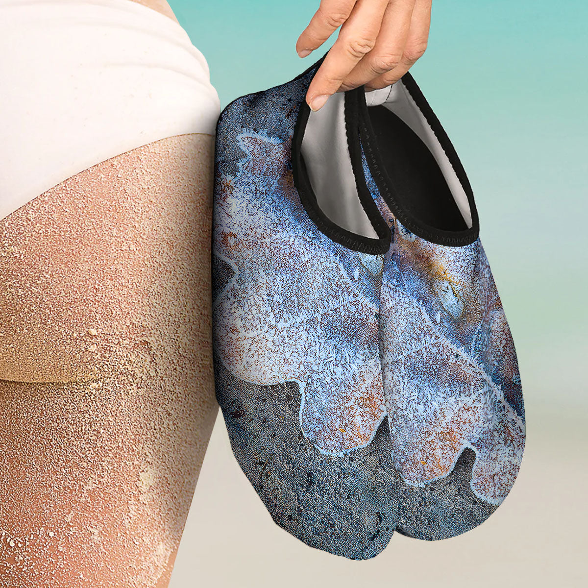 Frozen Leaf Oak Print Water Shoes-grizzshop