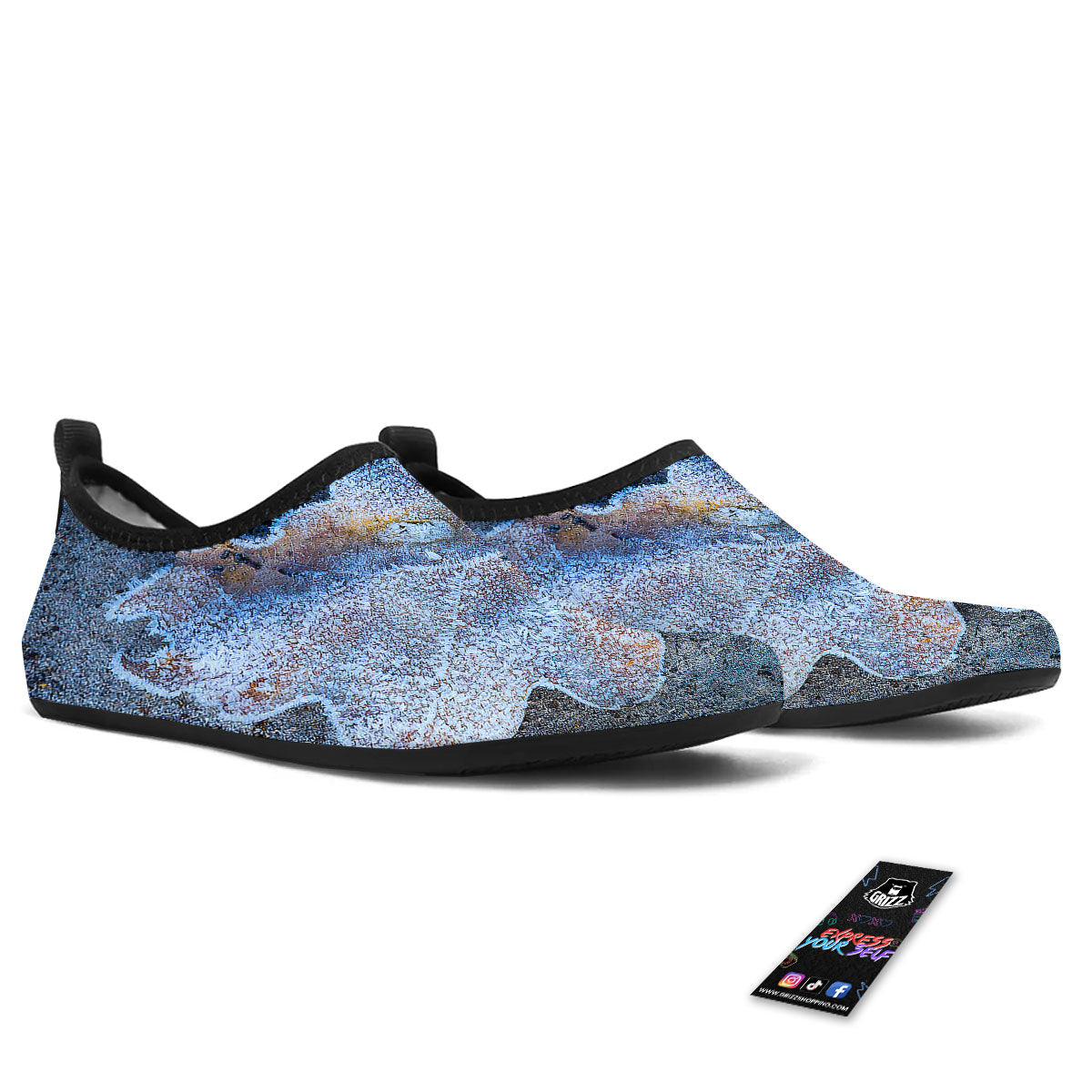 Frozen Leaf Oak Print Water Shoes-grizzshop