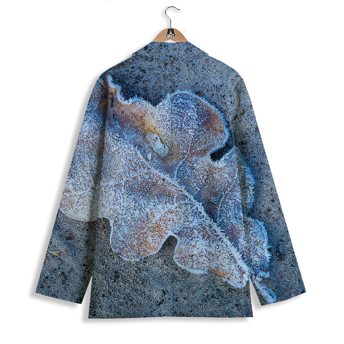 Frozen Leaf Oak Print Women's Blazer-grizzshop